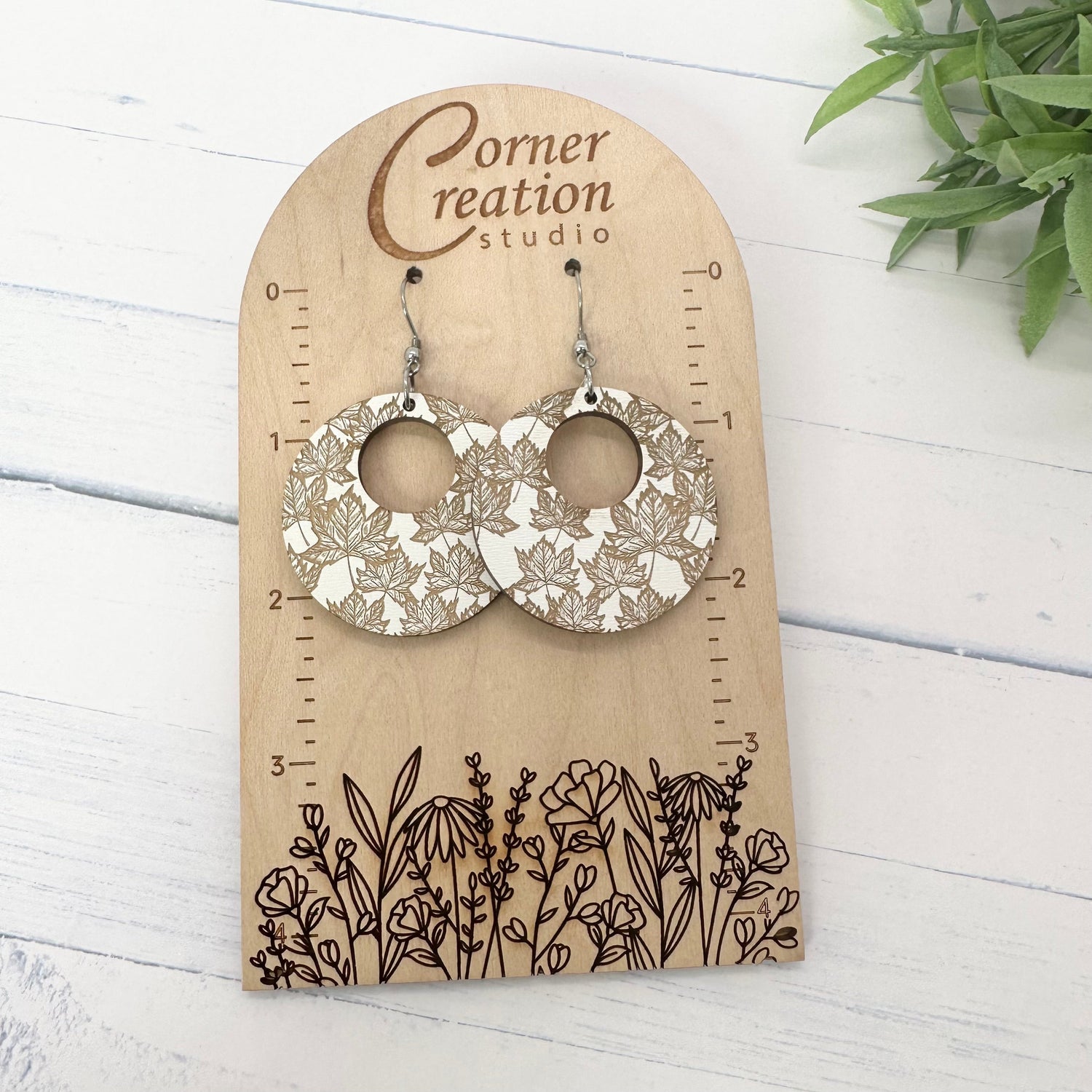 Patterned Wood Earrings