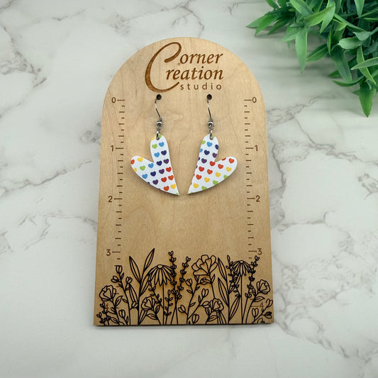 Multi Crazy Heart Earrings