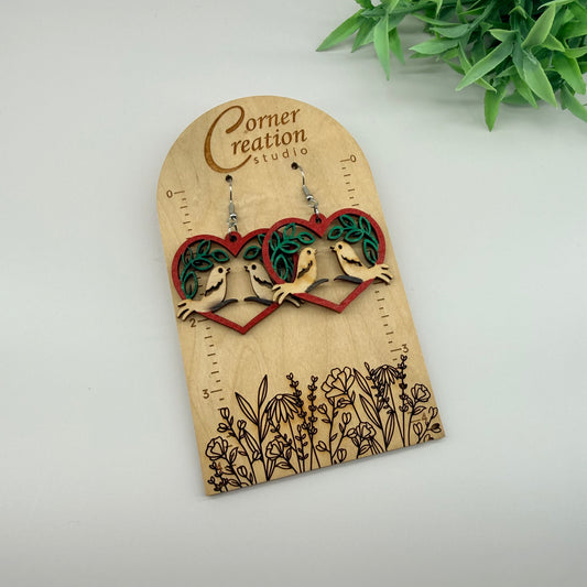 Heart Bird Earrings