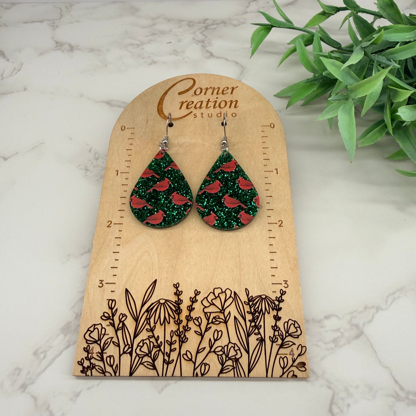 Cardinal Teardrop Earrings