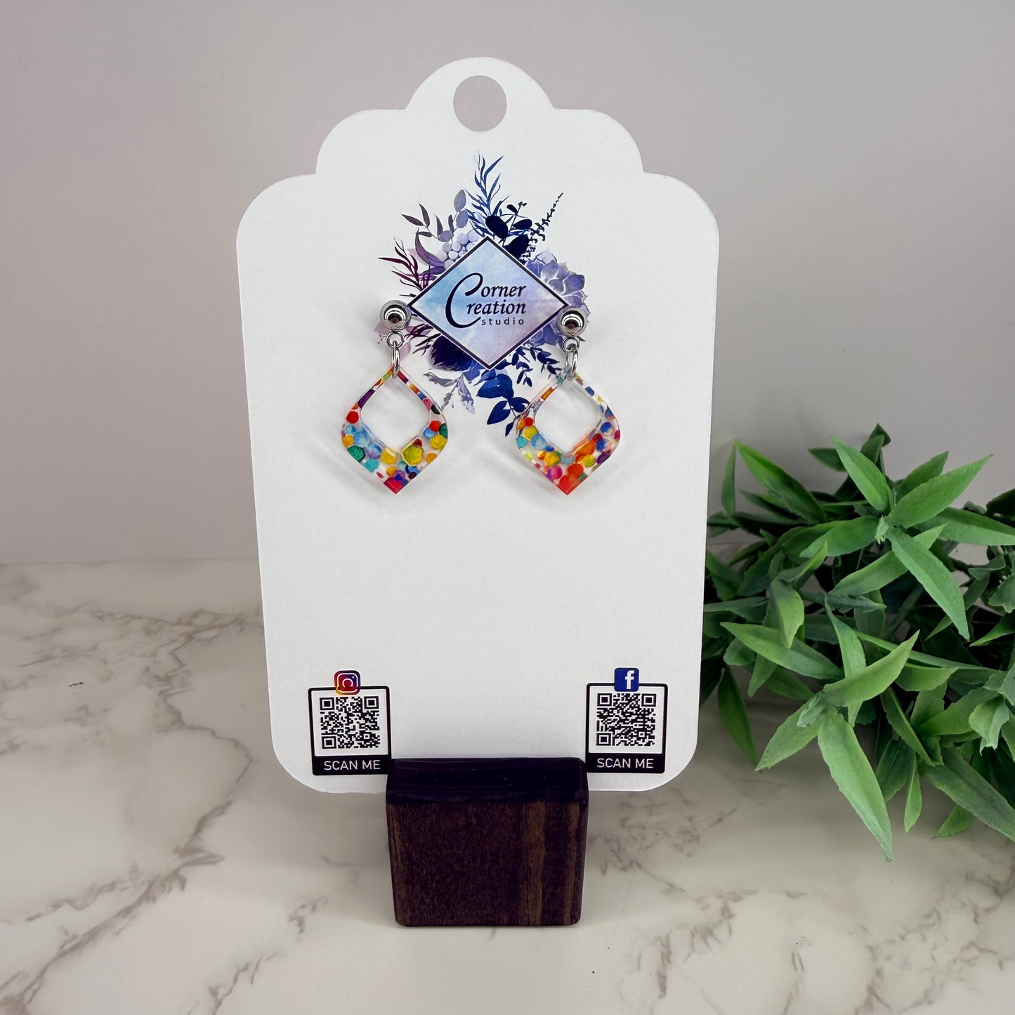 Diamond Party Print Earrings