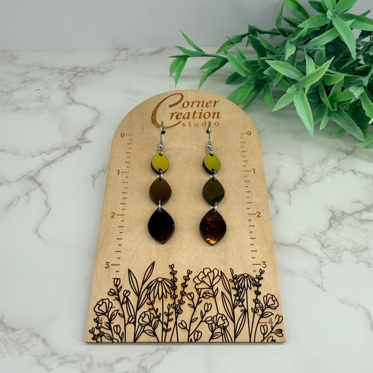 Midnight Prism Iridescent Cascading Drop Earrings