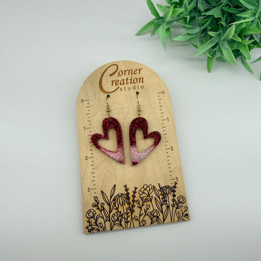 Droopy Open Heart Earrings