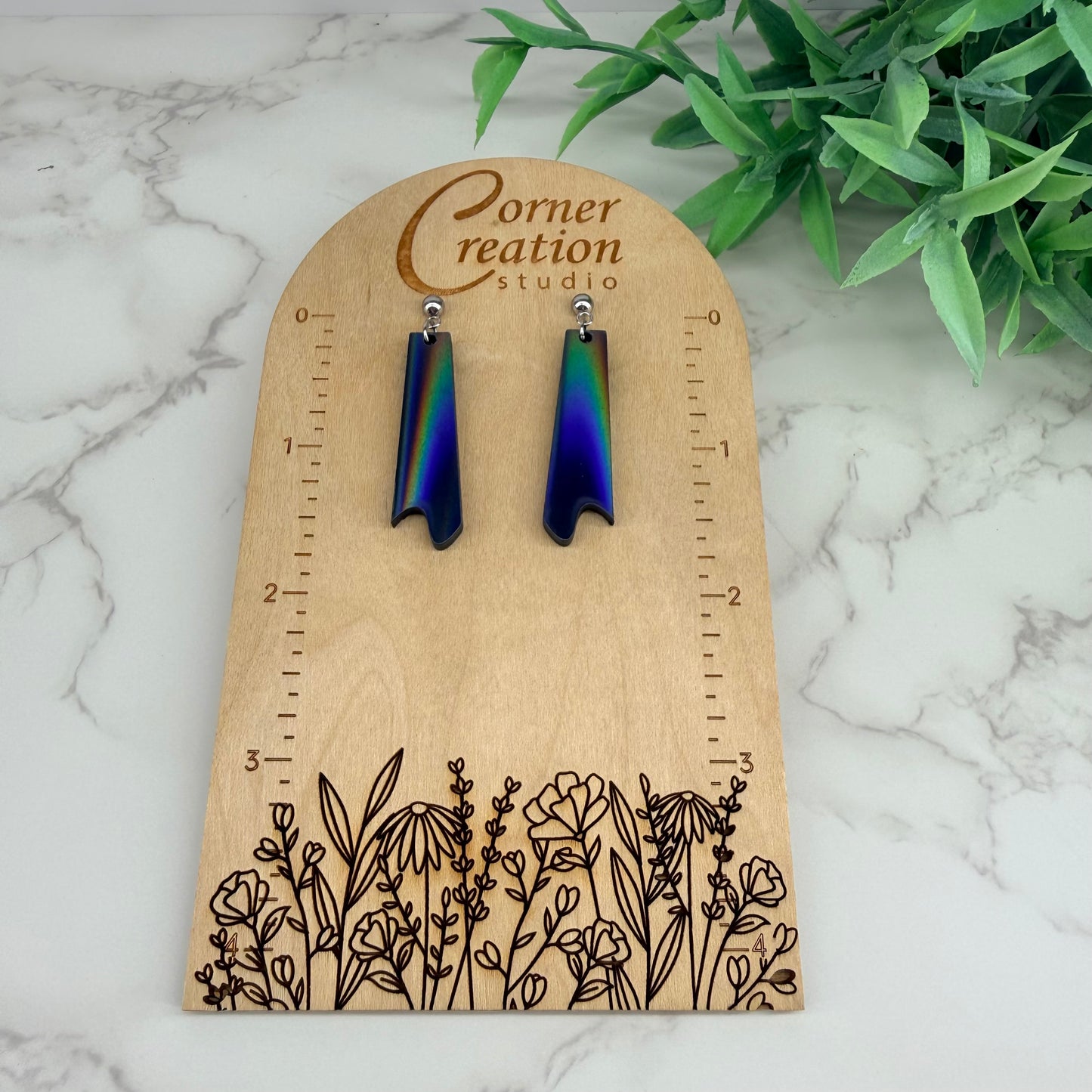 Northern Lights Iridescent Bar Drop Earring