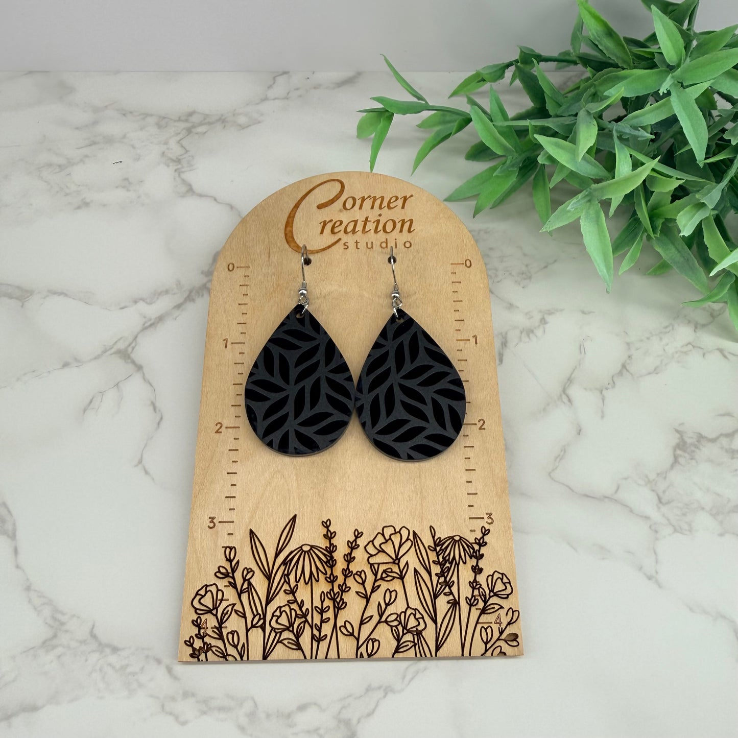 Smoke & Mirror Leaves Earrings