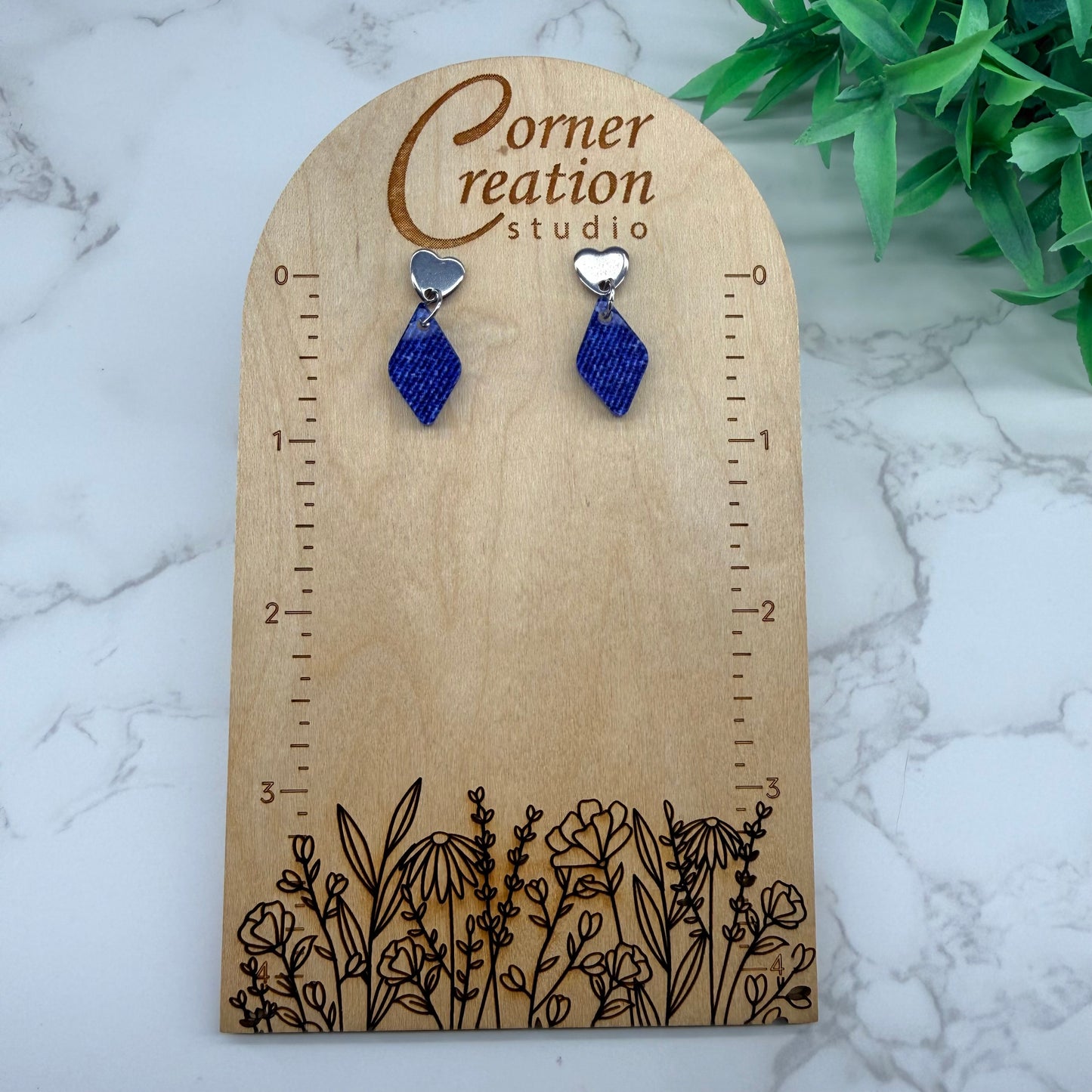 Blue Jean Color Earrings