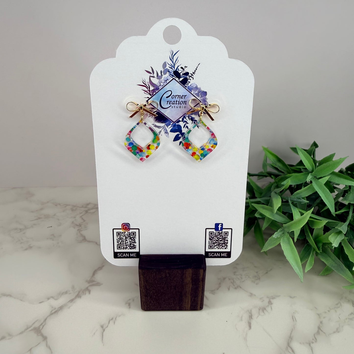 Diamond Party Print Earrings