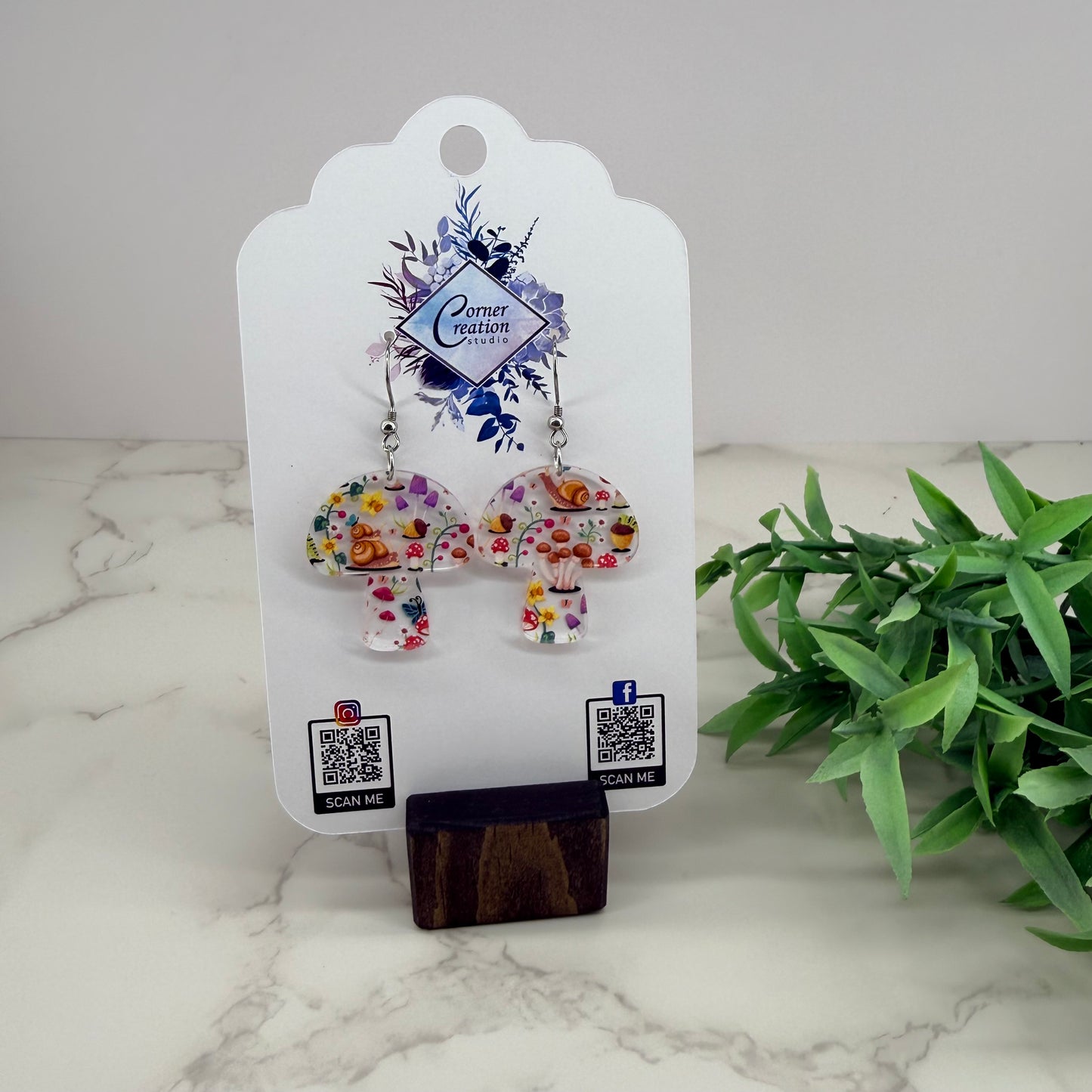 Snail & Mushrooms Earrings