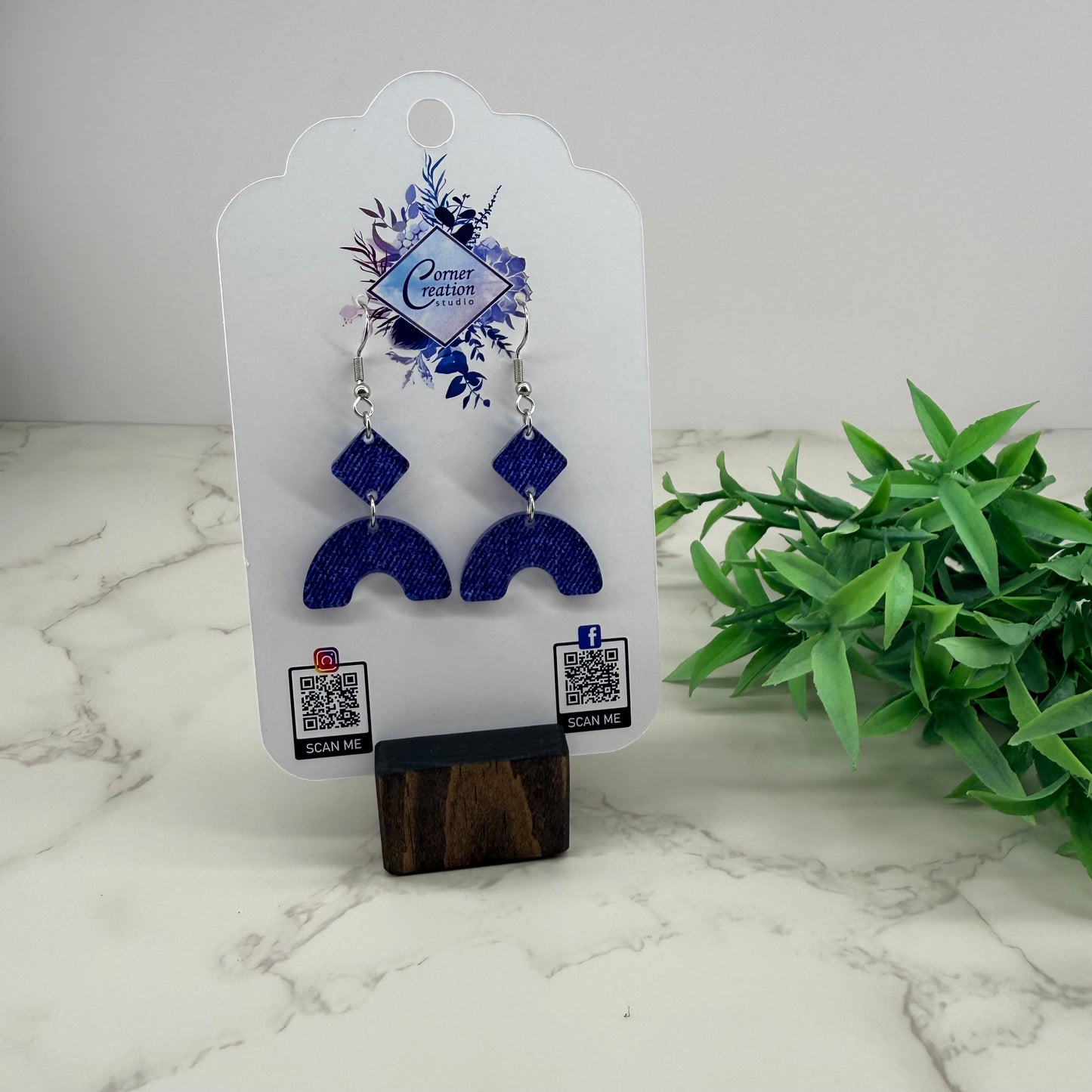 Blue Jean Color Earrings