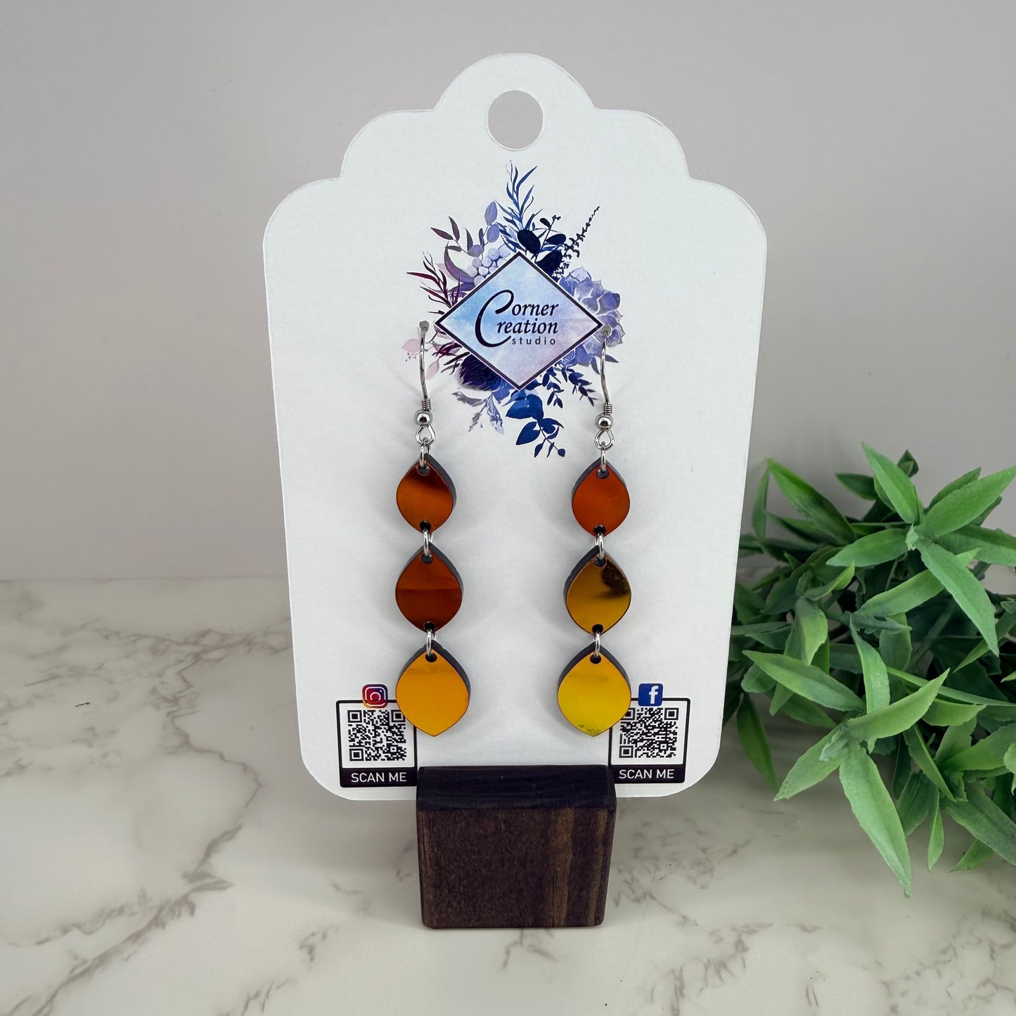 Midnight Prism Iridescent Cascading Drop Earrings