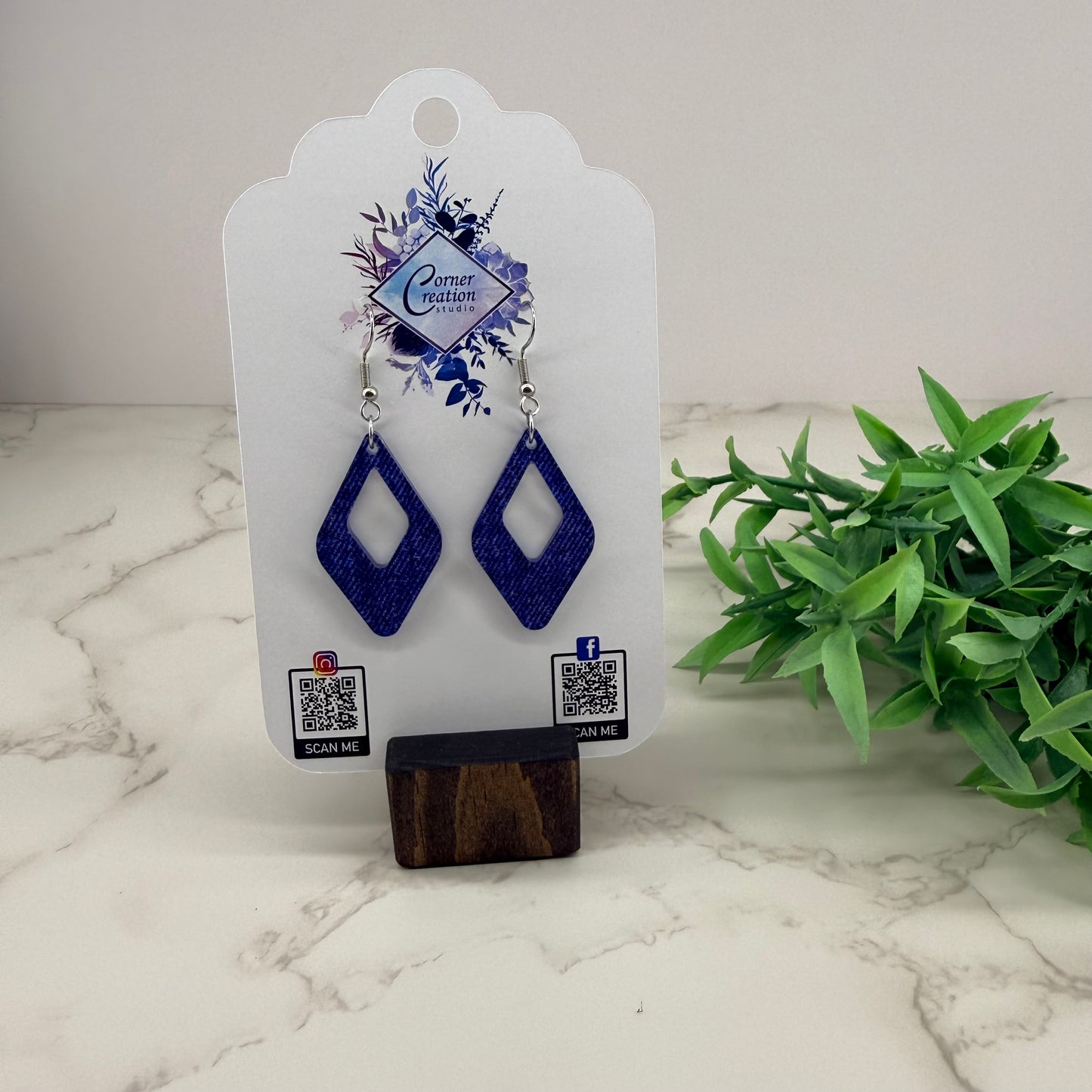 Blue Jean Color Earrings
