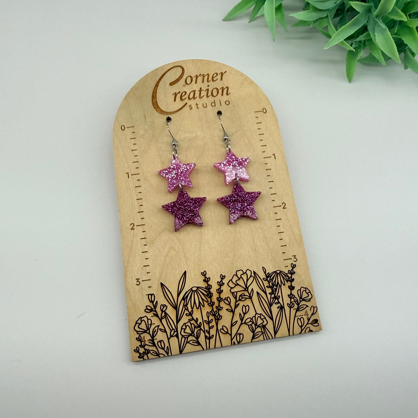 Cascading 2 Heart Earrings