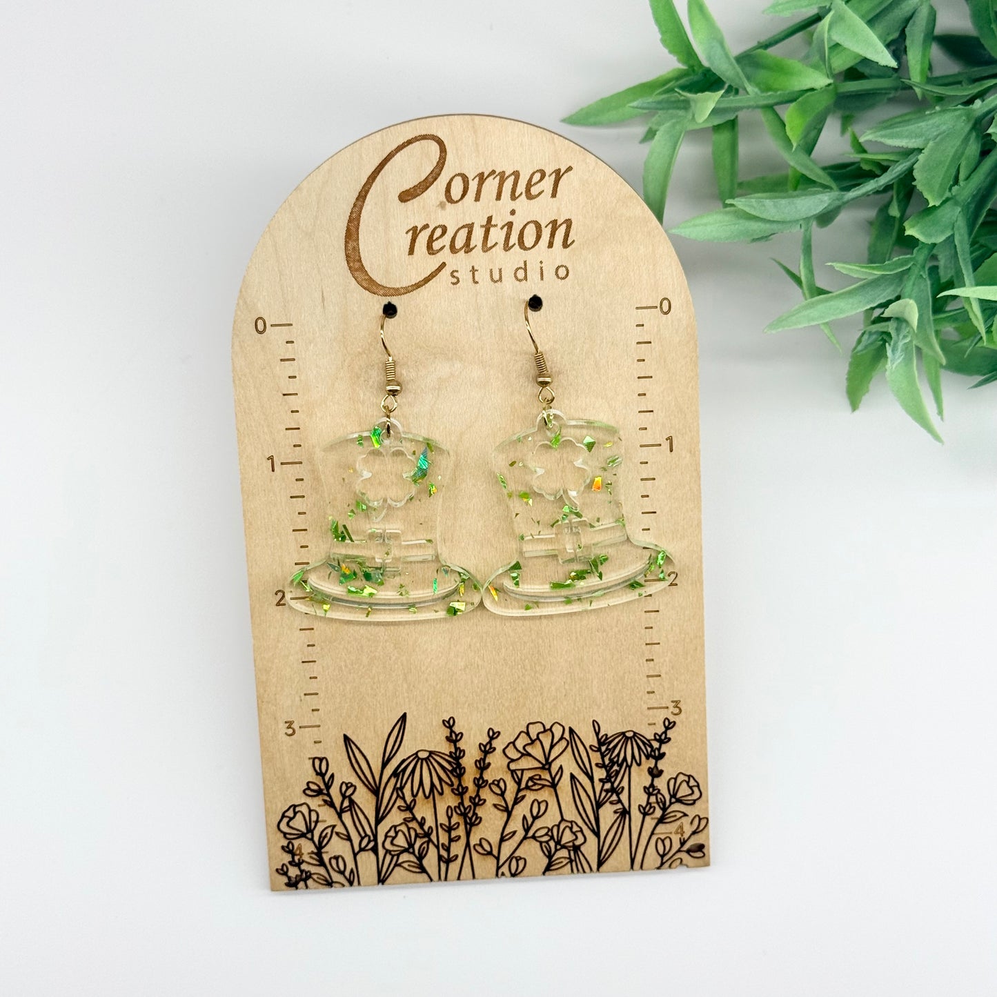 St. Patrick's Day Hat Clover Earrings