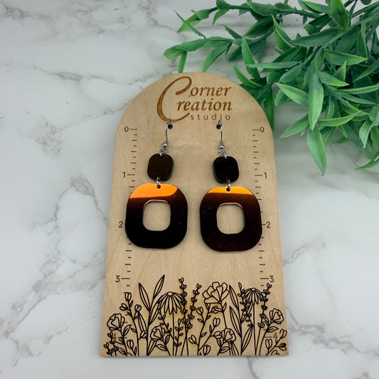 Midnight Prism Iridescent Square Earrings