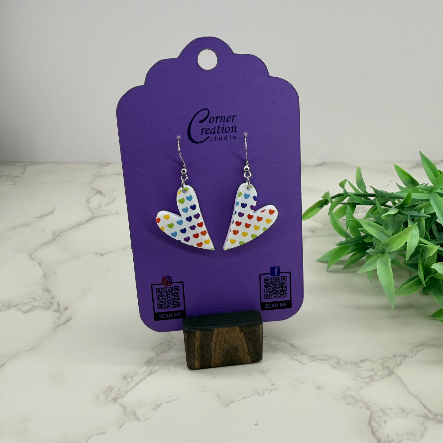 Multi Crazy Heart Earrings