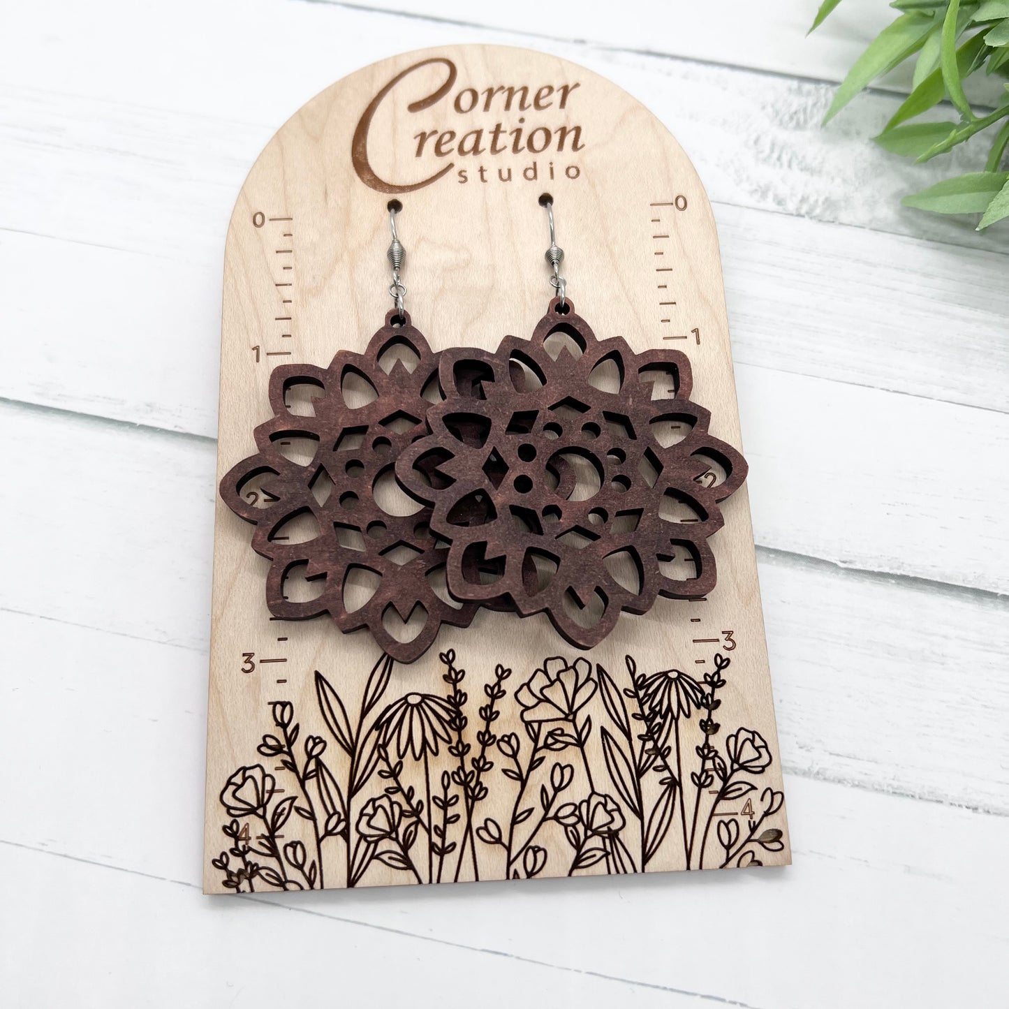 Flower Wood Earrings1