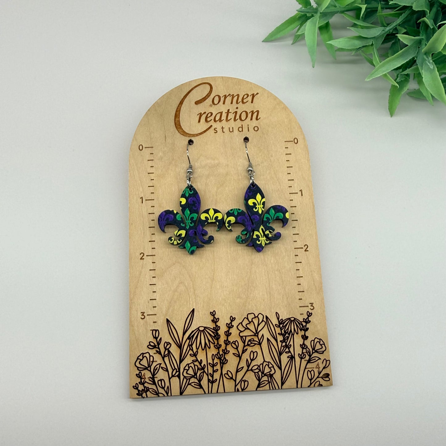 Mardi Gras Fleur De Lis Earrings