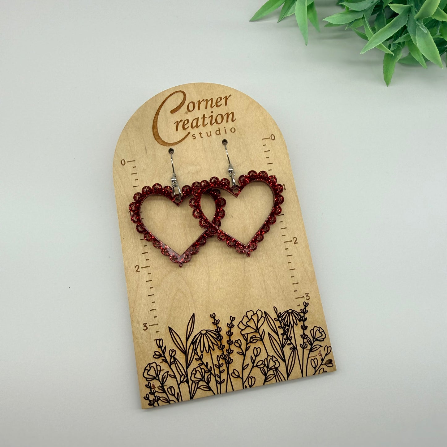 Scroll Heart Earrings