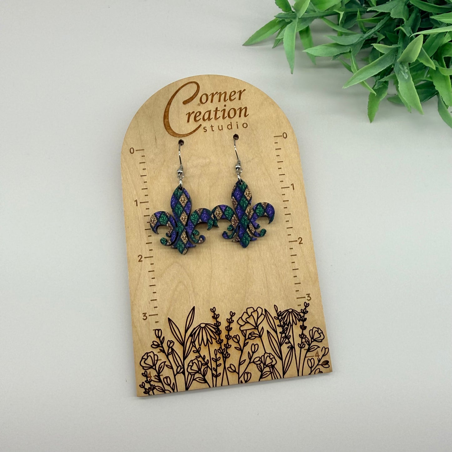 Mardi Gras Fleur De Lis Earrings