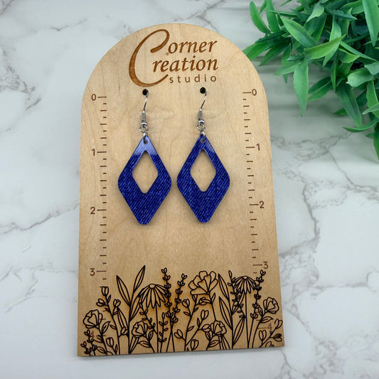 Blue Jean Color Earrings