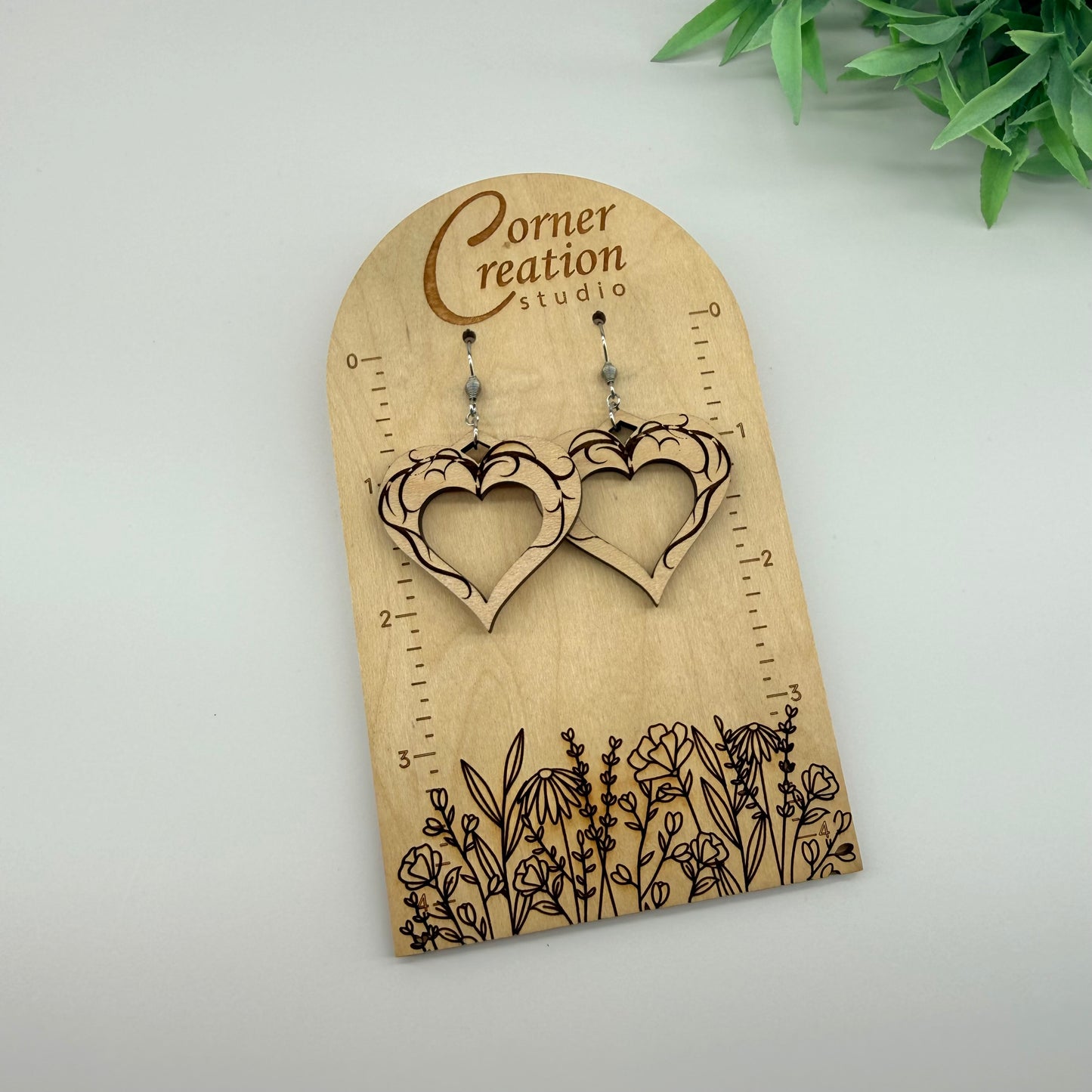 Scroll Heart Earrings