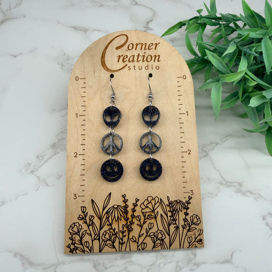 Alien Peace Smile Earrings