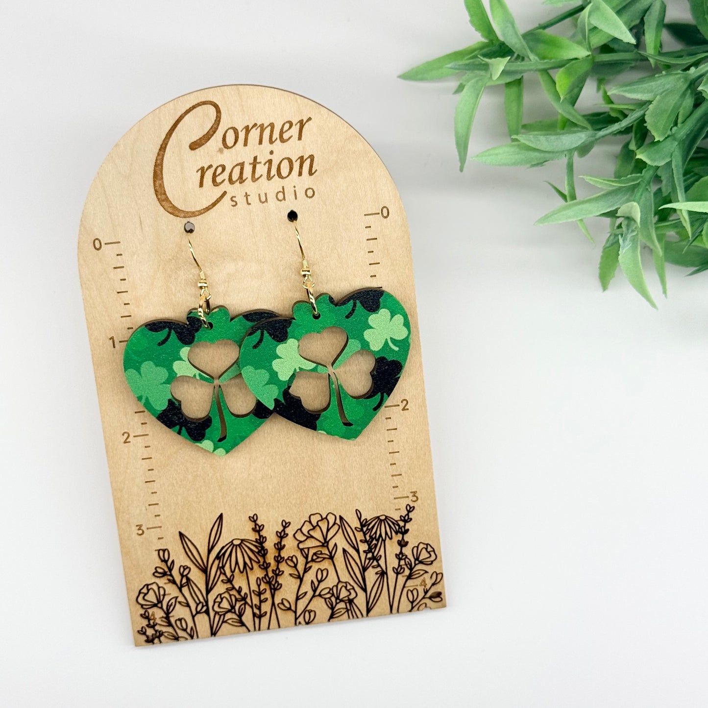 St. Patrick's Day Heart Earrings