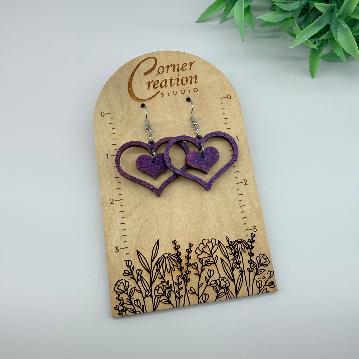Heart w Dangle Heart Earrings