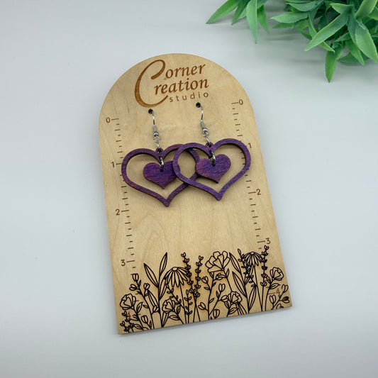 Heart w Dangle Heart Earrings