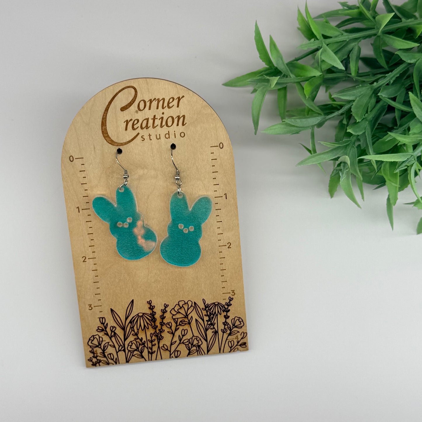 Easter Bunny Iridescent Earrings