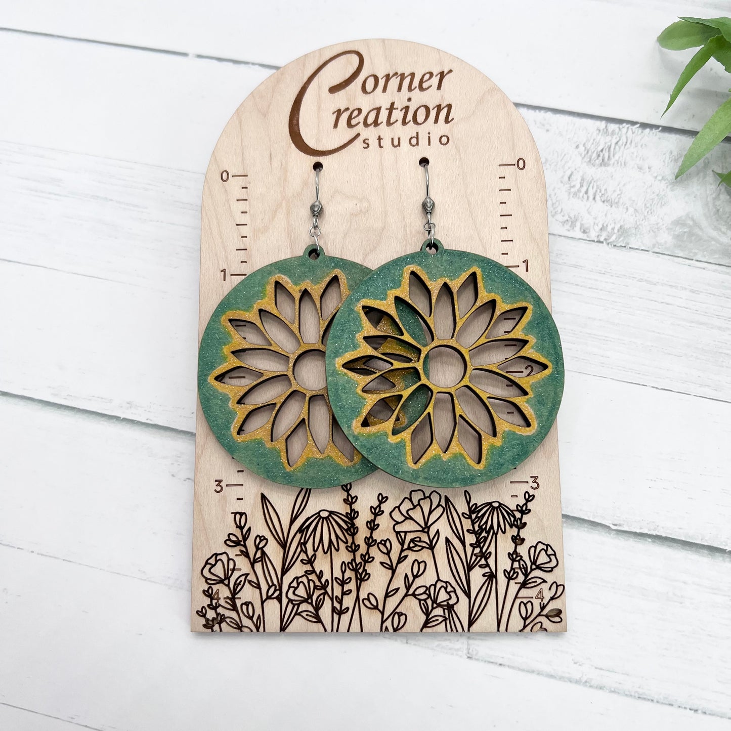 Flower Wood Earrings