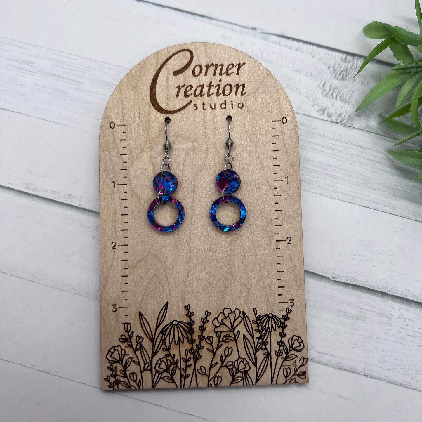 Fuchsia Azure Nesting Hoop Earring