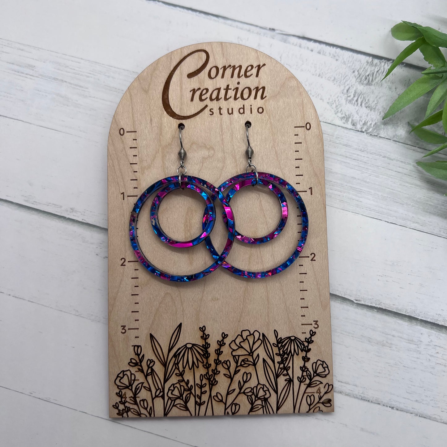 Fuchsia Azure Nesting Hoop Earring