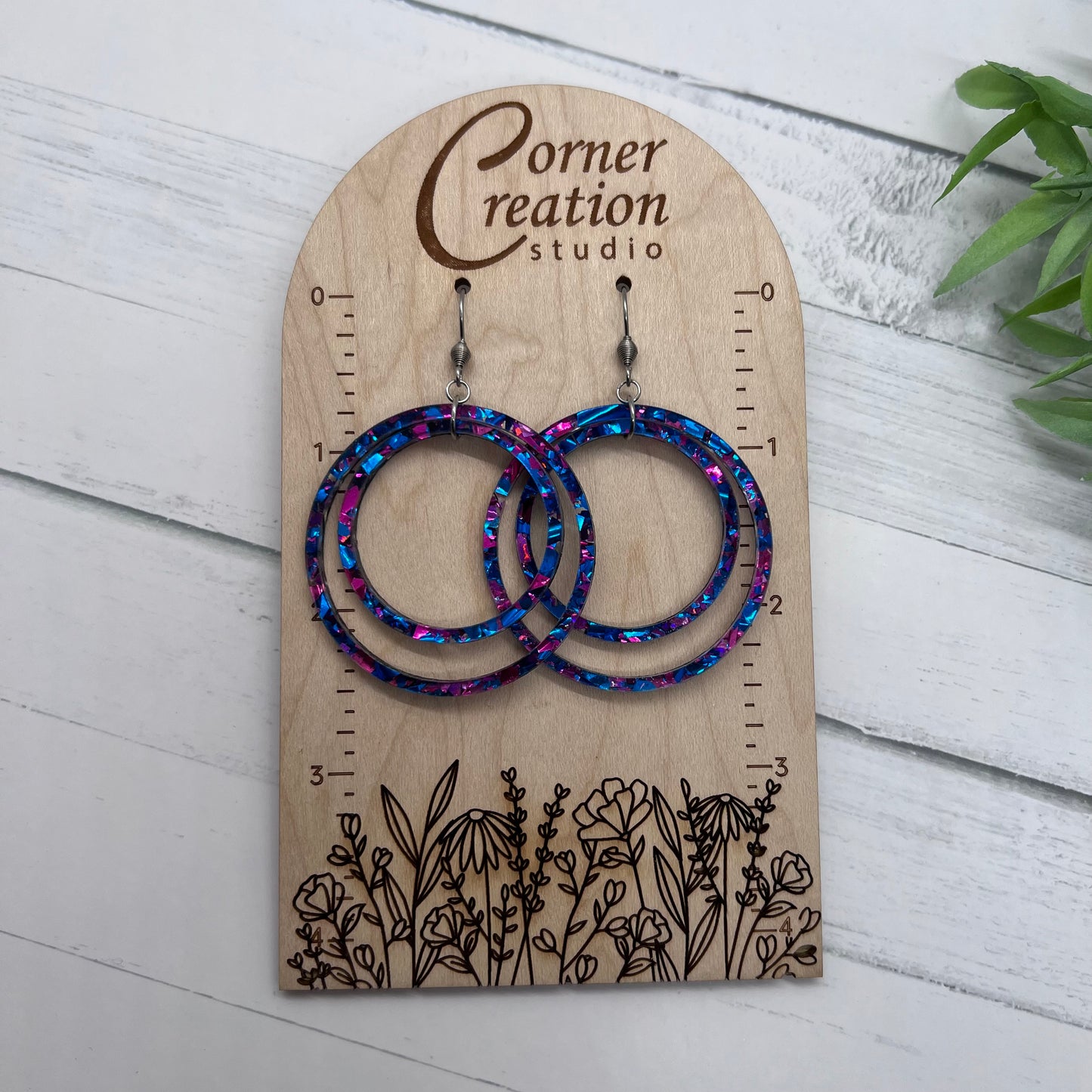 Fuchsia Azure Nesting Hoop Earring