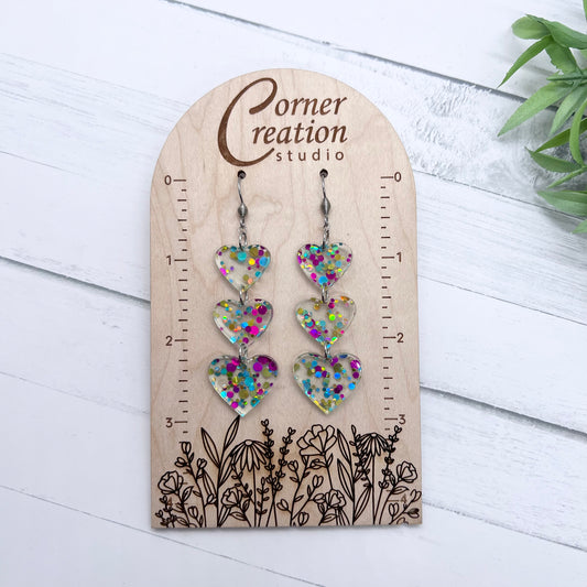 Cascading Heart Earring