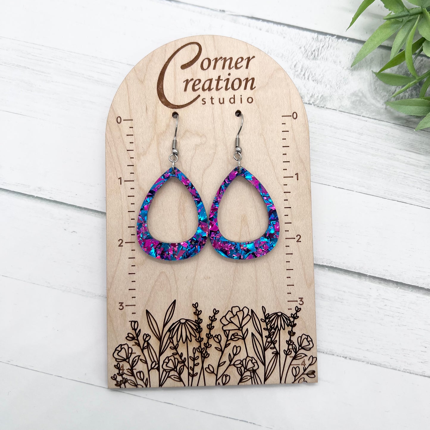 Fuchsia Azure Open Teardrop Earring