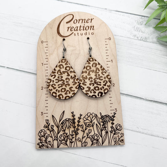 Leopard Teardrop Earrings