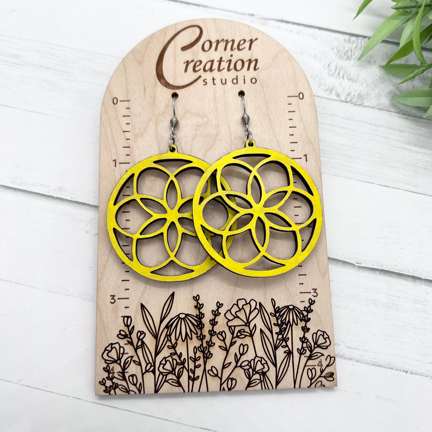 Yellow Flower Earrings