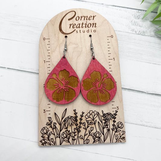 Hawaii Hibiscus Earrings