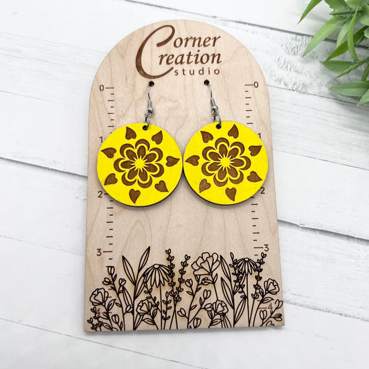 Yellow Flower Earrings