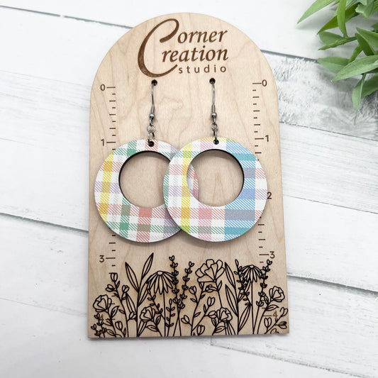 Pastel Plaid Earring