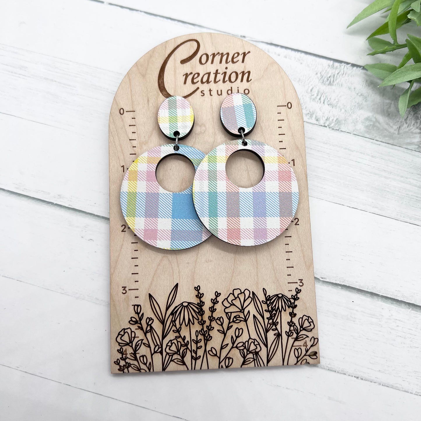 Pastel Plaid Earring