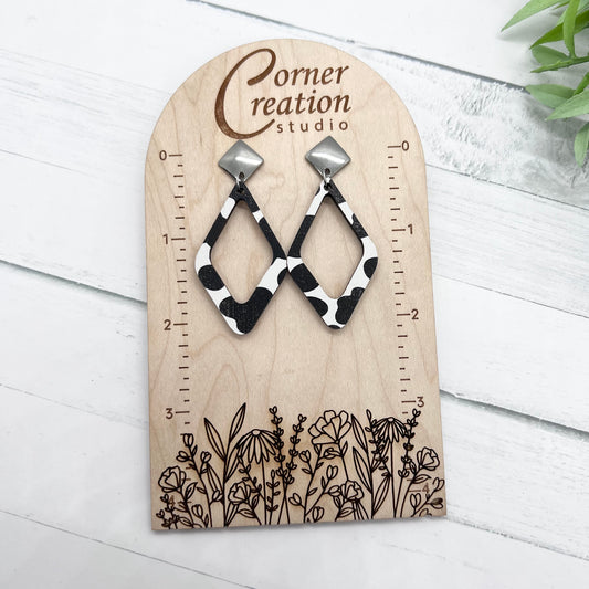 Cow Print Diamond Shape Earring