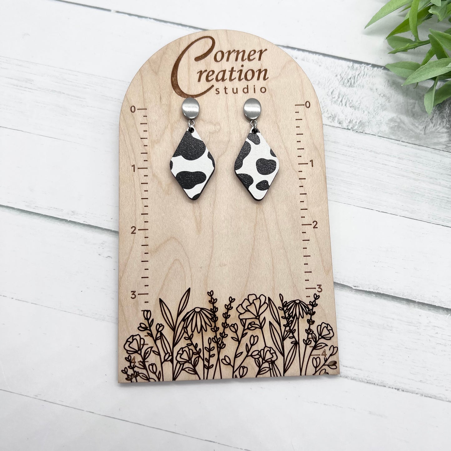 Cow Print Diamond Shape Earring