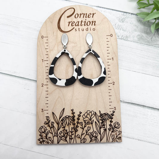 Cow Print Teardrop Earring