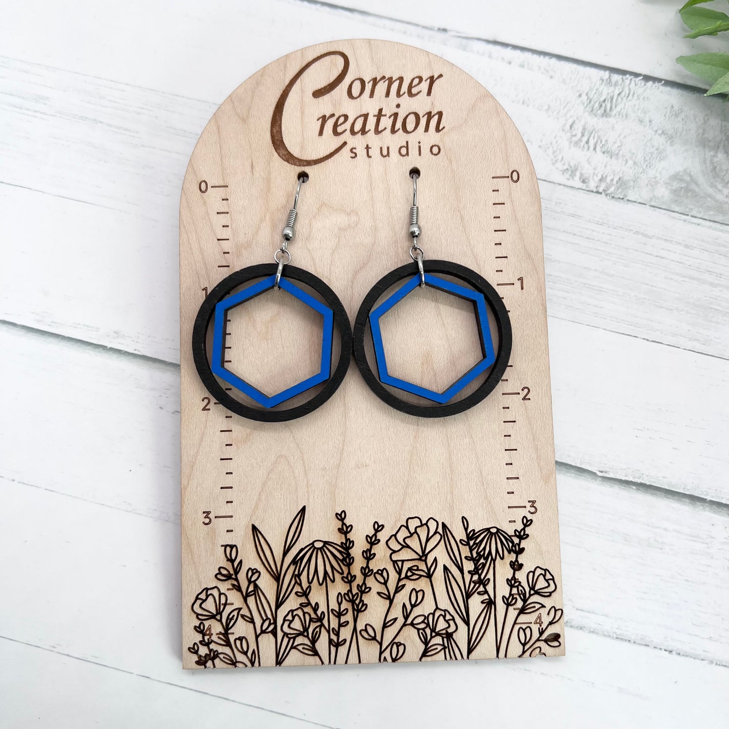 Hexagon/Circle Nesting Hoop Earring