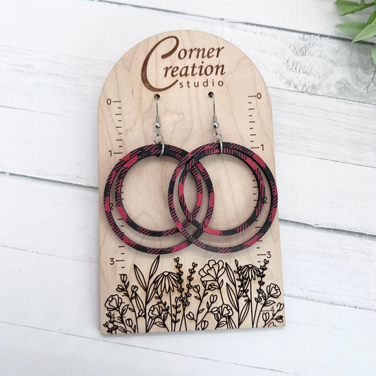 Buffalo Plaid Nesting Hoop Earring