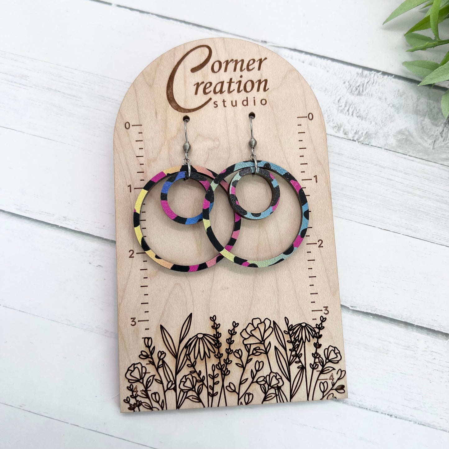 Multi Color Leopard Nesting Hoop Earring