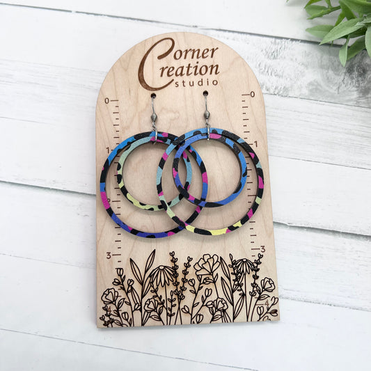 Multi Color Leopard Nesting Hoop Earring