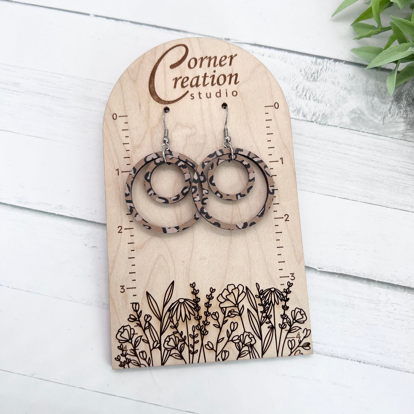 Leopard Heart Nesting Hoop Earring